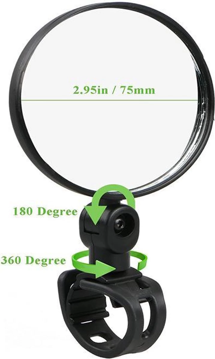 BeConfident® Fietsspiegel – Fietsspiegel E-Bike – Verstelbaar – Reflector – Fietspiegel - Zwart – Elektrische Fiets – Achteruitkijkspiegel – Sport – Veiligheid – Reflectie - Fietspigel 2 BeConfident® Fietsspiegel – Fietsspiegel E-Bike – Verstelbaar – Reflector – Fietspiegel - Zwart – Elektrische Fiets – Achteruitkijkspiegel – Sport – Veiligheid – Reflectie - Fietspigel - Afbeelding 2