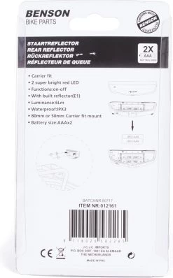Benson Fiets Achterlicht / Staartreflector Fietsverlichting 2x LED Universeel -Fietsonderdelen Winkel 745x1200 2