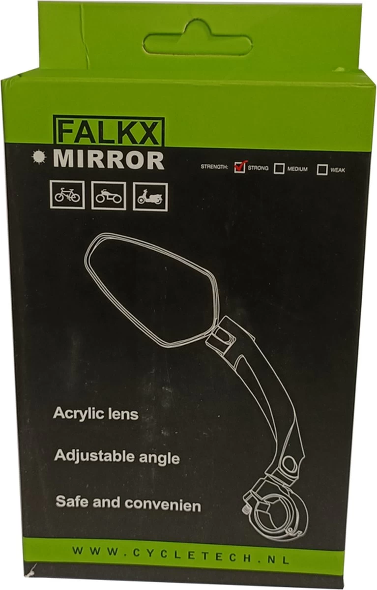 Falkx Luxe E-bike Fietsspiegel Links – Zwart – Multi Verstelbaar 2 Falkx Luxe E-bike Fietsspiegel Links – Zwart – Multi Verstelbaar - Afbeelding 2