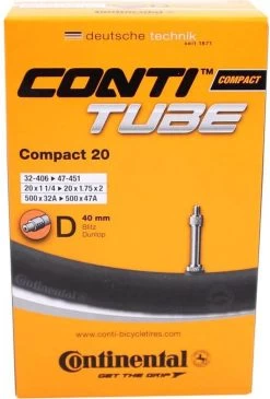 Continental Compact 20 - Binnenband Fiets - Frans Ventiel - 40 Mm - 20 X 1 1/4 - 1 3/8 - 1.75 - 2.00 -Fietsonderdelen Winkel 812x1200