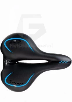 Voltano City / Tour Fietszadel - Comfortabel Gel Zadel - Met Uitsparing - Unisex - Zwart / Blauw - Elastomeren Vering Voor Extra Comfort -Fietsonderdelen Winkel 845x1200 1